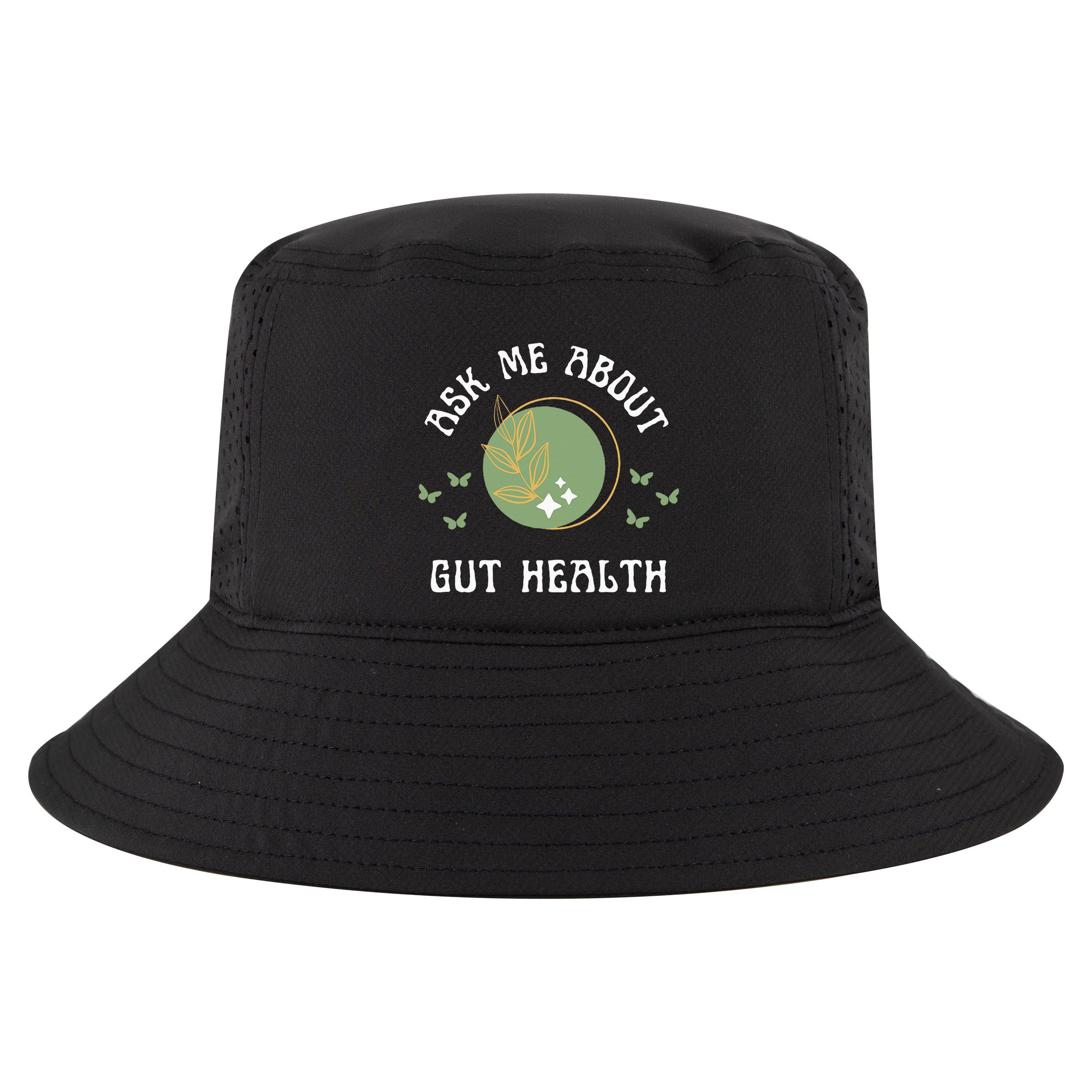 Ask Me About Gut Health New Age Wellness And Healing Cool Comfort Performance Bucket Hat