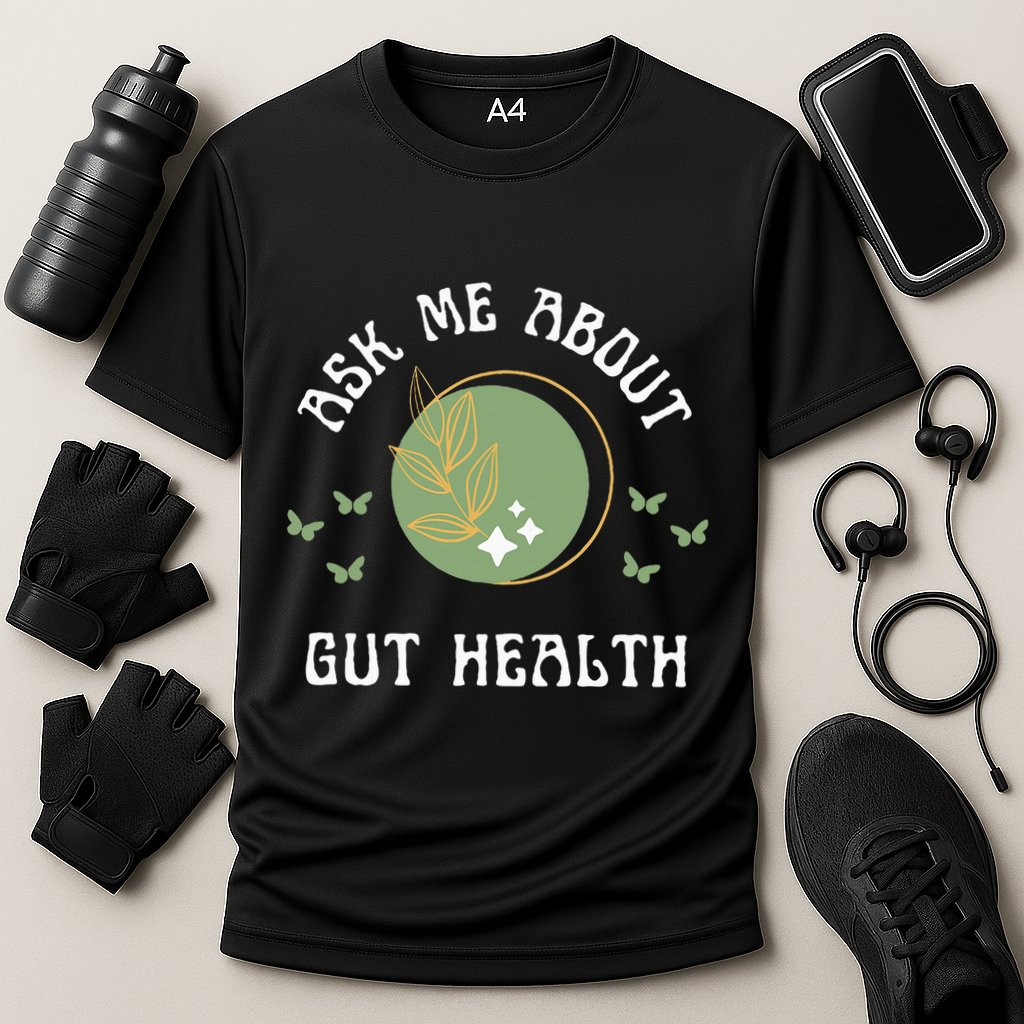Ask Me About Gut Health New Age Wellness And Healing Cooling Performance Crew T-Shirt