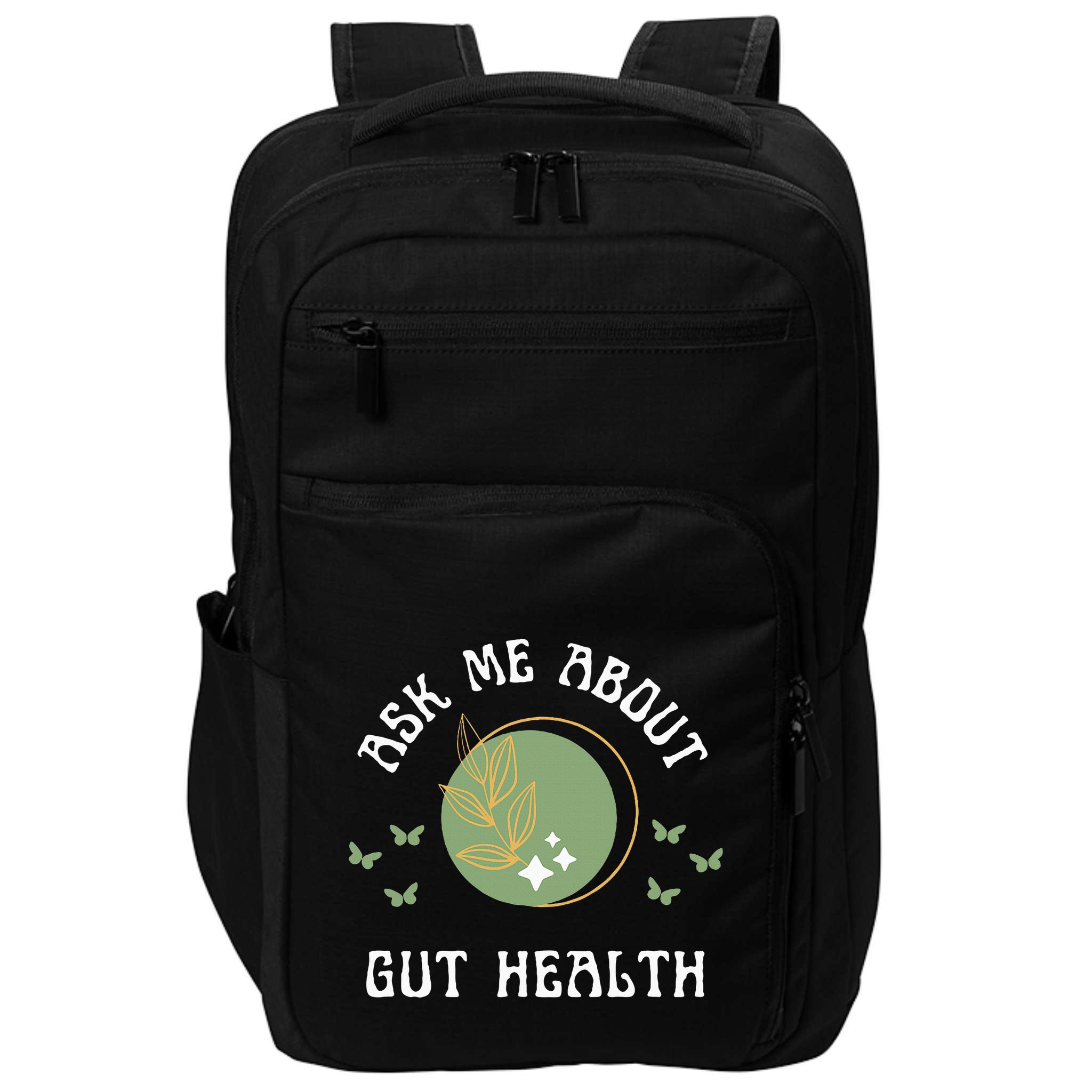 Ask Me About Gut Health New Age Wellness And Healing Impact Tech Backpack