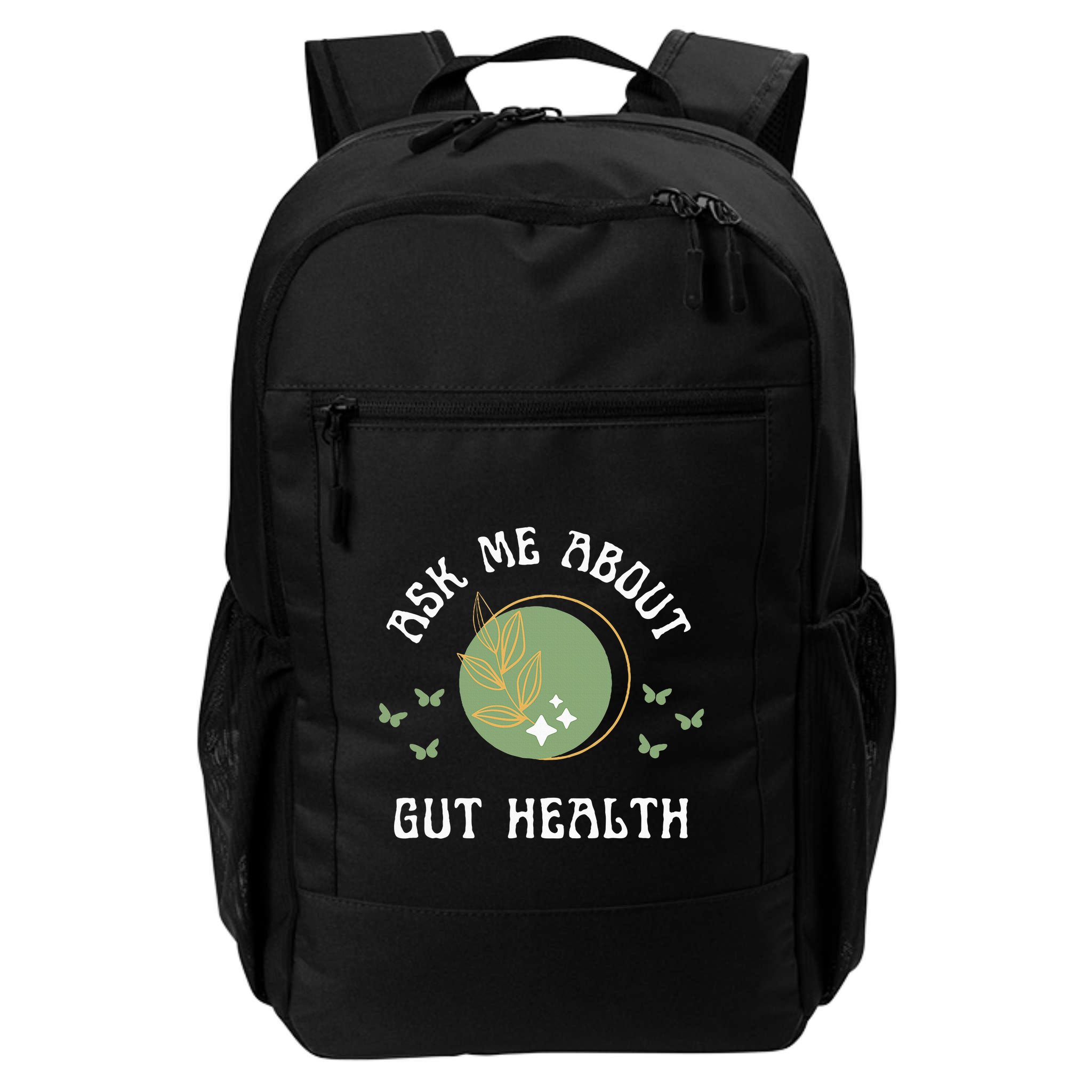 Ask Me About Gut Health New Age Wellness And Healing Backpack