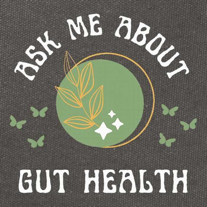 Ask Me About Gut Health New Age Wellness And Healing Cotton Canvas Backpack