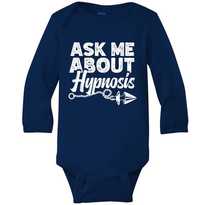 Ask Me About Hypnosis Hypnotic Illusion Hypnosis Gift Baby Long Sleeve Bodysuit