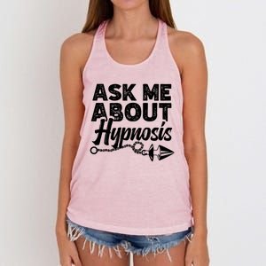 Ask Me About Hypnosis Hypnotic Illusion Hypnosis Gift Women's Knotted Racerback Tank