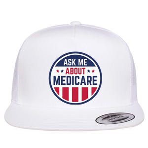 Ask Me About Medicare Medicare Info Design Ask Me About Flat Bill Trucker Hat