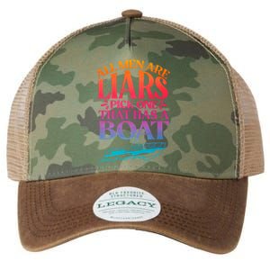 All Men Are Liars Pick One That Has A Boat Trip Family Vacation Trip Legacy Tie Dye Trucker Hat