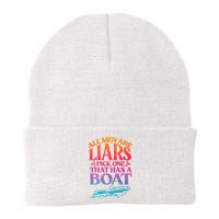 All Men Are Liars Pick One That Has A Boat Trip Family Vacation Trip Knit Cap Winter Beanie