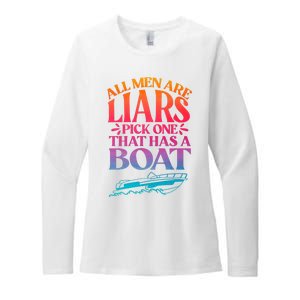 All Men Are Liars Pick One That Has A Boat Trip Family Vacation Trip Womens CVC Long Sleeve Shirt