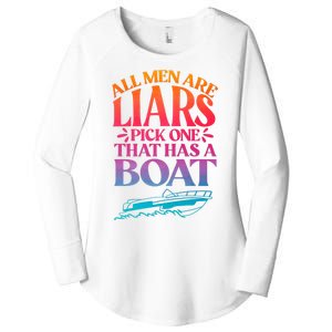 All Men Are Liars Pick One That Has A Boat Trip Family Vacation Trip Women's Perfect Tri Tunic Long Sleeve Shirt