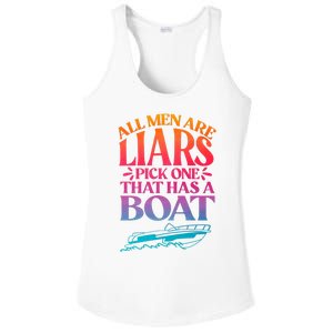 All Men Are Liars Pick One That Has A Boat Trip Family Vacation Trip Ladies PosiCharge Competitor Racerback Tank