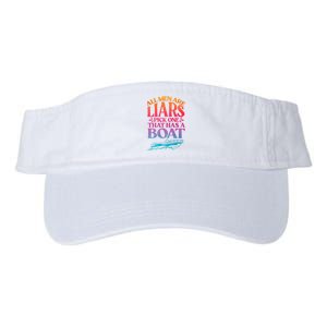 All Men Are Liars Pick One That Has A Boat Trip Family Vacation Trip Valucap Bio-Washed Visor