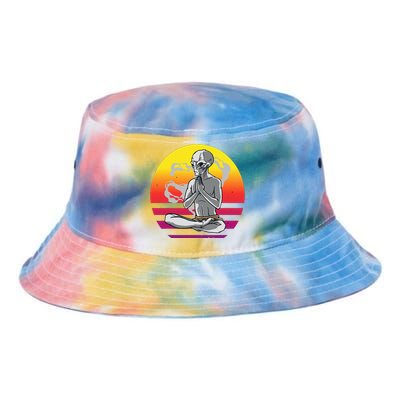 Alien Meditating Alien Yoga Meditationn Namaste Yoga Zen Ufo Tie Dye Newport Bucket Hat