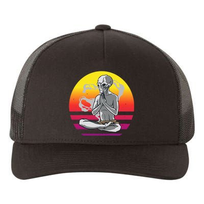 Alien Meditating Alien Yoga Meditationn Namaste Yoga Zen Ufo Yupoong Adult 5-Panel Trucker Hat