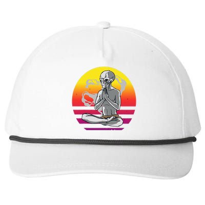 Alien Meditating Alien Yoga Meditationn Namaste Yoga Zen Ufo Snapback Five-Panel Rope Hat