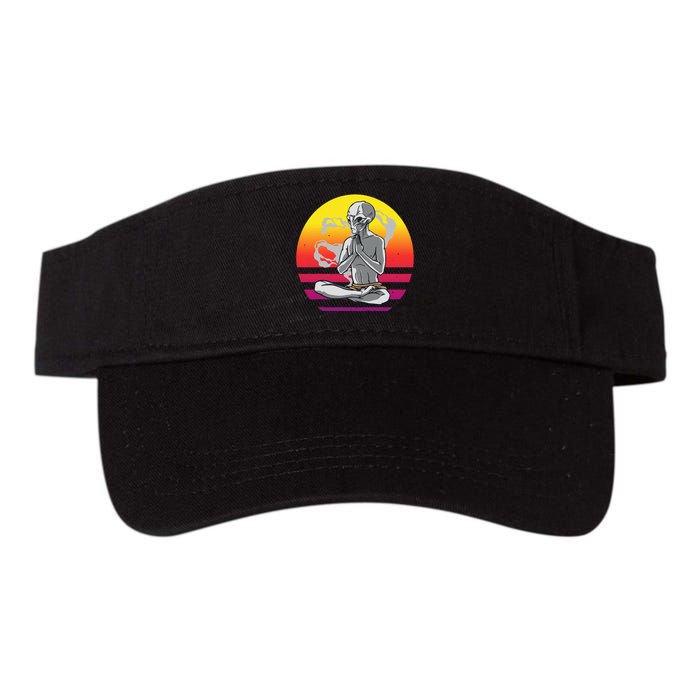 Alien Meditating Alien Yoga Meditationn Namaste Yoga Zen Ufo Valucap Bio-Washed Visor