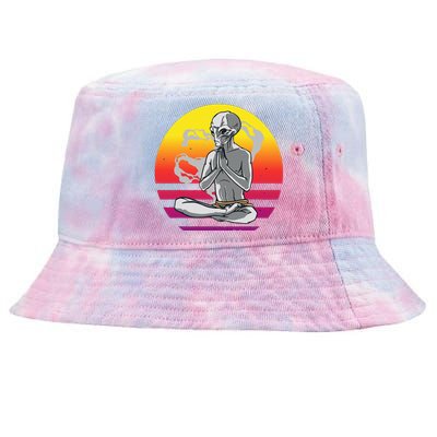 Alien Meditating Alien Yoga Meditationn Namaste Yoga Zen Ufo Tie-Dyed Bucket Hat