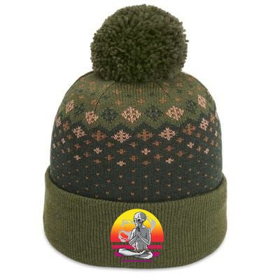 Alien Meditating Alien Yoga Meditationn Namaste Yoga Zen Ufo The Baniff Cuffed Pom Beanie