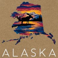 Alaskan Moose Animal Alaska Map Cotton Canvas Backpack