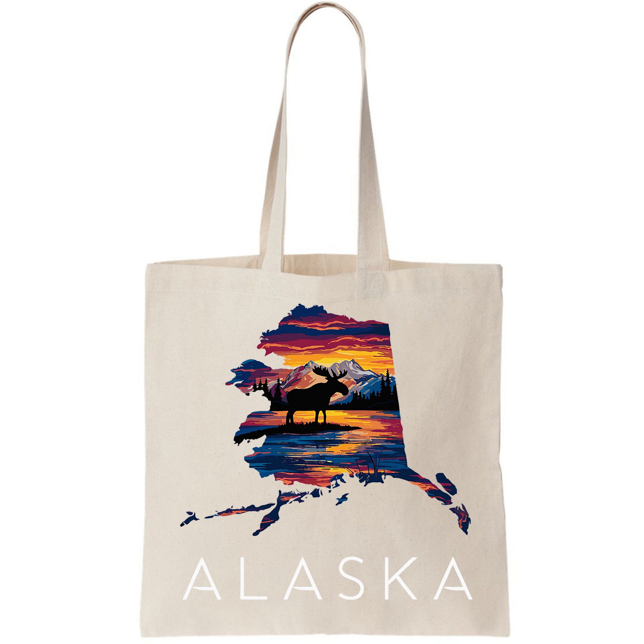 Alaskan Moose Animal Alaska Map Bag