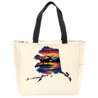 Alaskan Moose Animal Alaska Map Zip Tote Bag