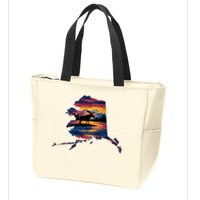 Alaskan Moose Animal Alaska Map Zip Tote Bag