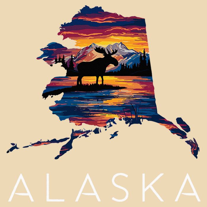 Alaskan Moose Animal Alaska Map Zip Tote Bag