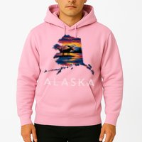 Alaskan Moose Animal Alaska Map Hoodie