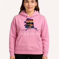 Alaskan Moose Animal Alaska Map Hoodie