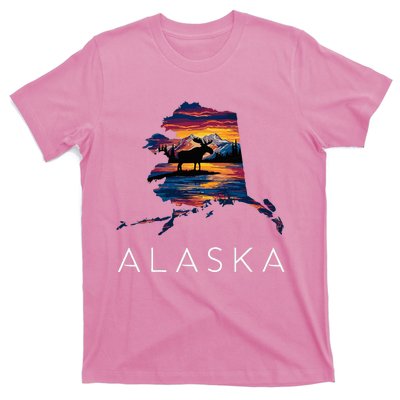 Alaskan Moose Animal Alaska Map T-Shirt