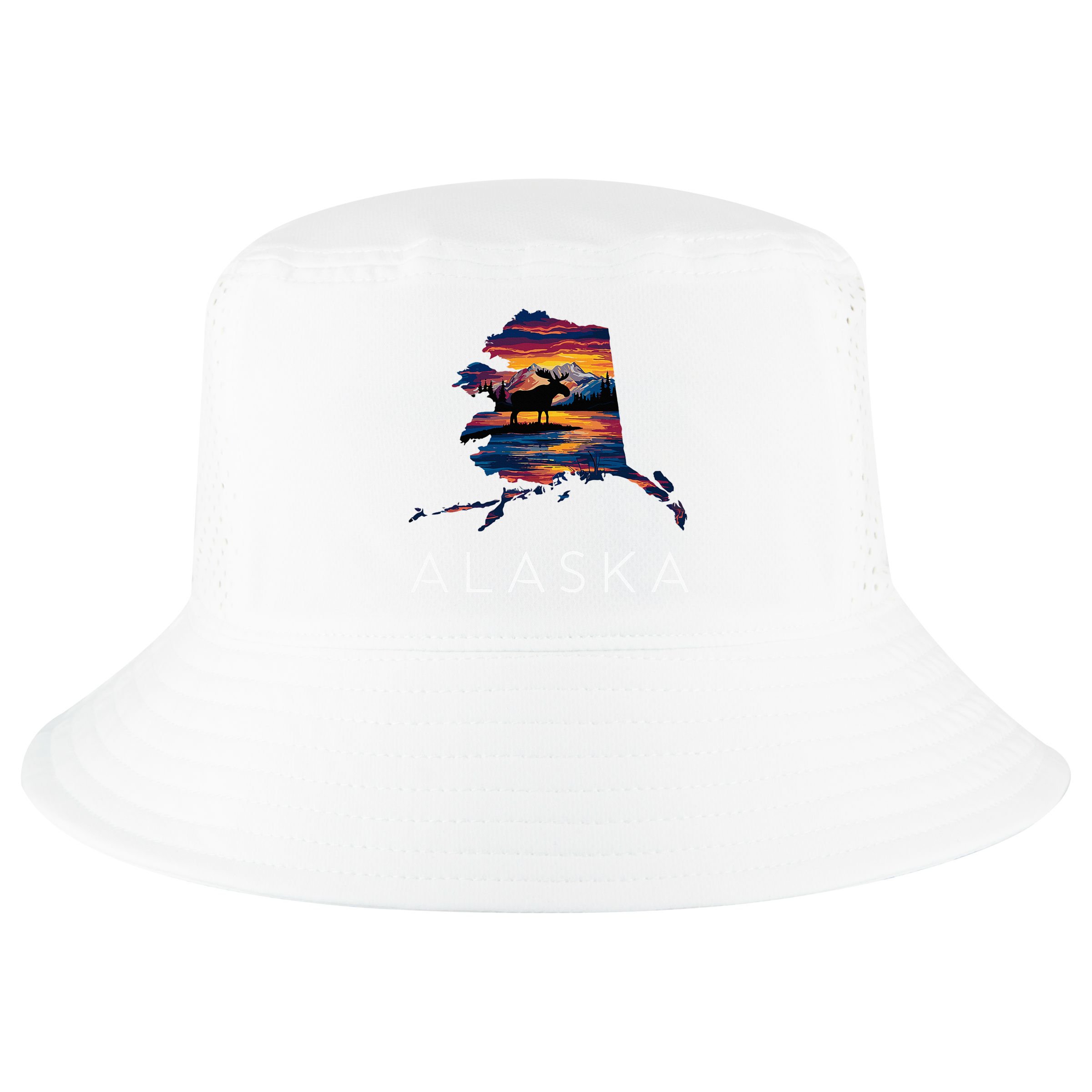 Alaskan Moose Animal Alaska Map Cool Comfort Performance Bucket Hat