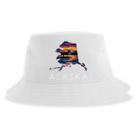 Alaskan Moose Animal Alaska Map Sustainable Bucket Hat