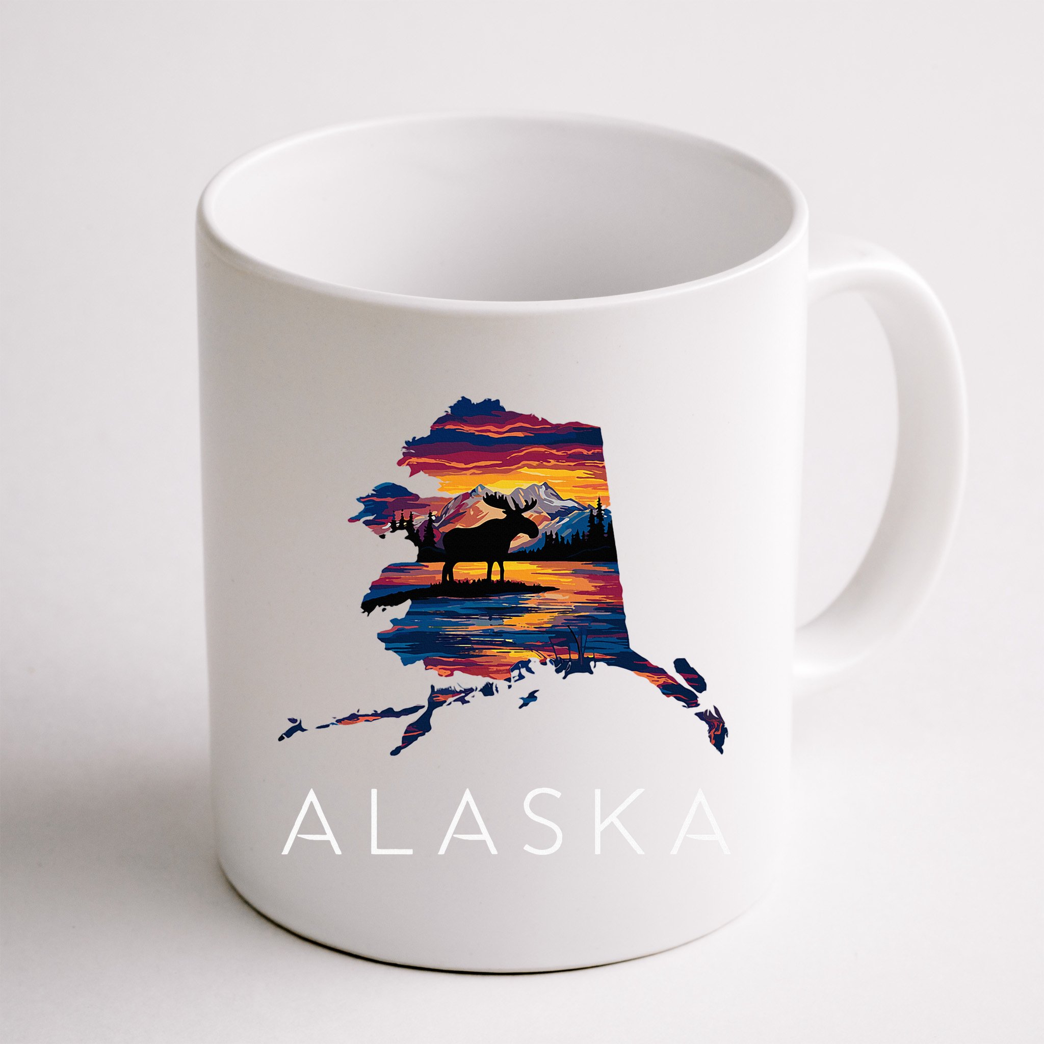 Alaskan Moose Animal Alaska Map Mug