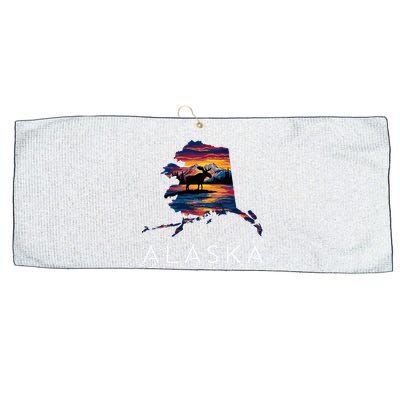 Alaskan Moose Animal Alaska Map Large Microfiber Waffle Golf Towel