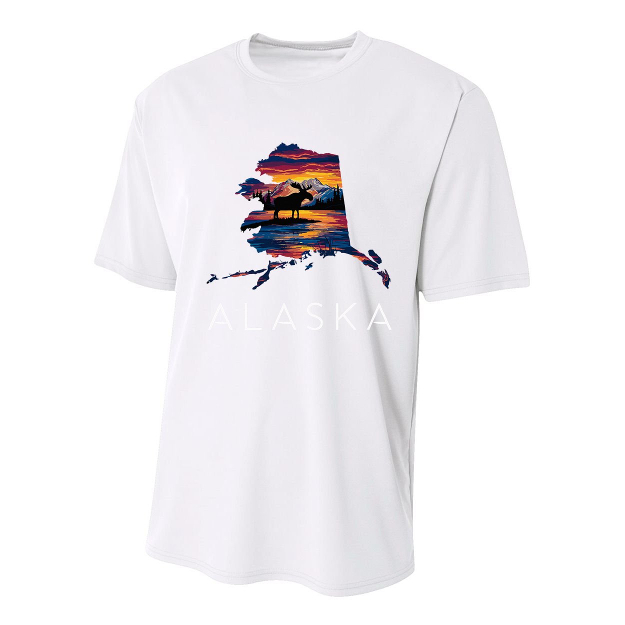 Alaskan Moose Animal Alaska Map Youth Performance Sprint T-Shirt