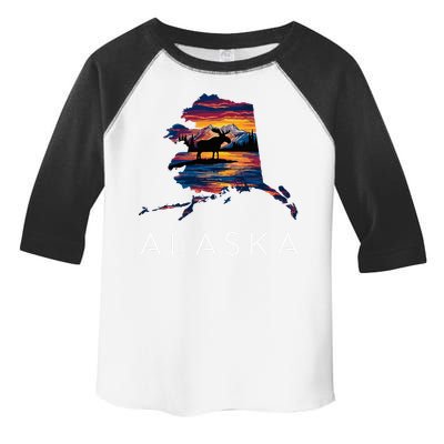 Alaskan Moose Animal Alaska Map Toddler Fine Jersey T-Shirt