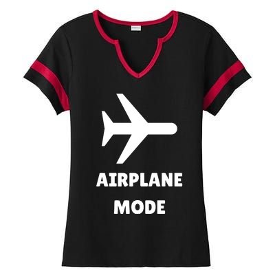 Airplane Mode Ladies Halftime Notch Neck Tee