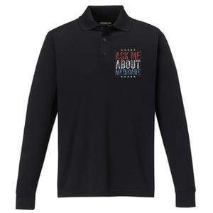 Ask Me About Medicare Performance Long Sleeve Polo