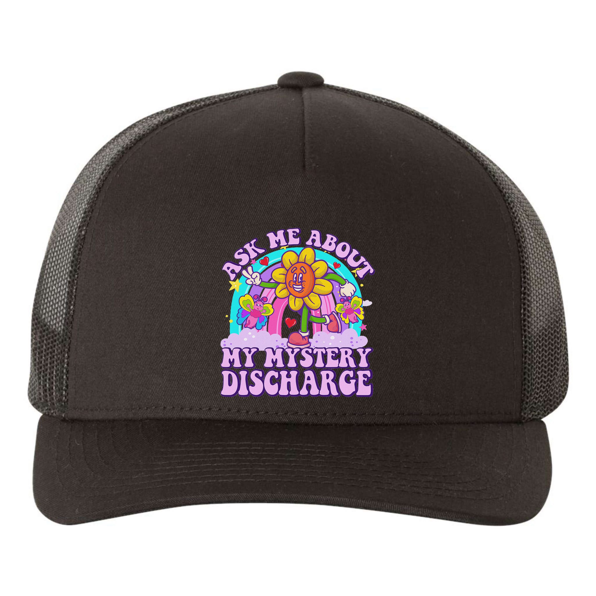 Ask Me About Mystery Discharge Yupoong Adult 5-Panel Trucker Hat