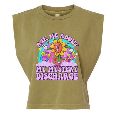 Ask Me About Mystery Discharge Garment-Dyed Women's Muscle Tee
