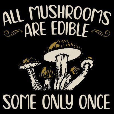 All Mushrooms Are Edible Some Only Once Mushroom Hunting T-Shirt