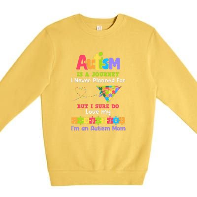 Autism Mom Awareness Autism Is A Journey Puzzle Gift Premium Crewneck Sweatshirt