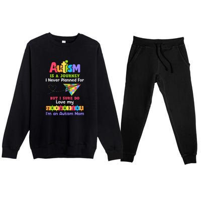 Autism Mom Awareness Autism Is A Journey Puzzle Gift Premium Crewneck Sweatsuit Set