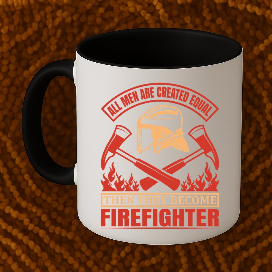 All Man Are Created Equal Then They Become Firefighter Mug