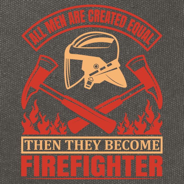 All Man Are Created Equal Then They Become Firefighter Cotton Canvas Backpack