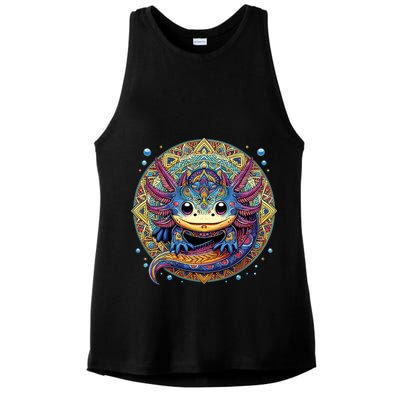 Axolotl Maya Aztec Axolot Ladies PosiCharge Tri-Blend Wicking Tank