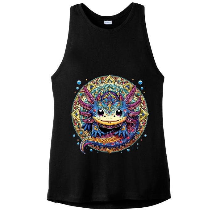 Axolotl Maya Aztec Axolot Ladies PosiCharge Tri-Blend Wicking Tank