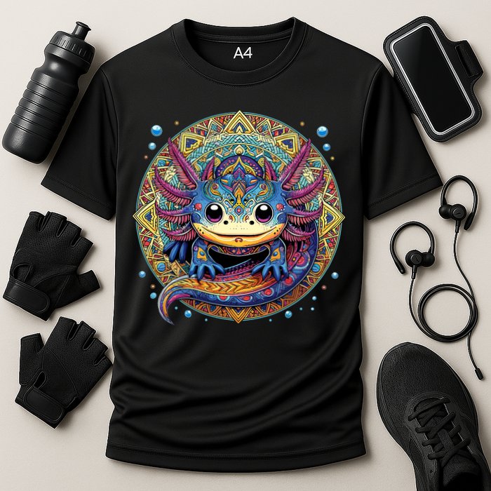 Axolotl Maya Aztec Axolot Cooling Performance Crew T-Shirt
