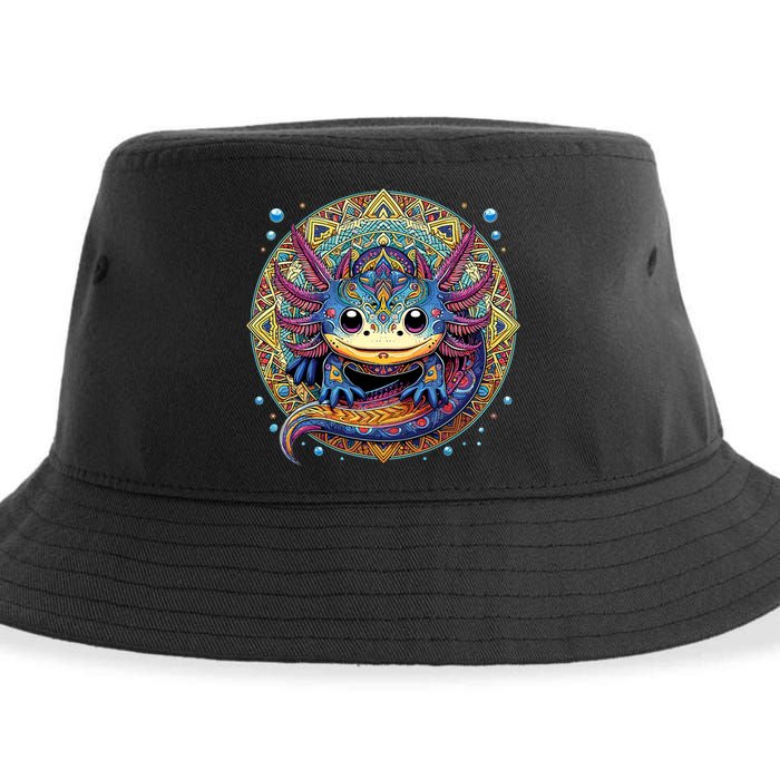 Axolotl Maya Aztec Axolot Sustainable Bucket Hat
