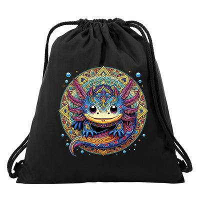Axolotl Maya Aztec Axolot Drawstring Bag