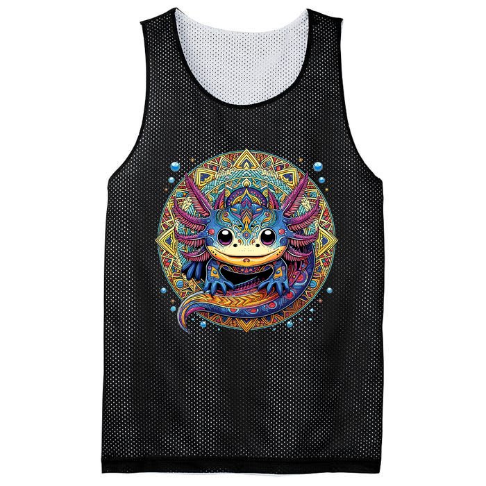 Axolotl Maya Aztec Axolot Mesh Reversible Basketball Jersey Tank