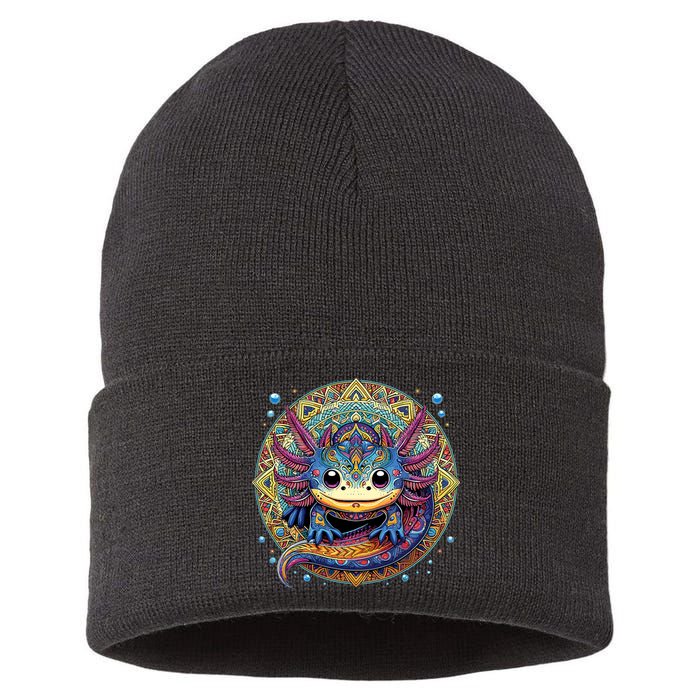 Axolotl Maya Aztec Axolot Sustainable Knit Beanie